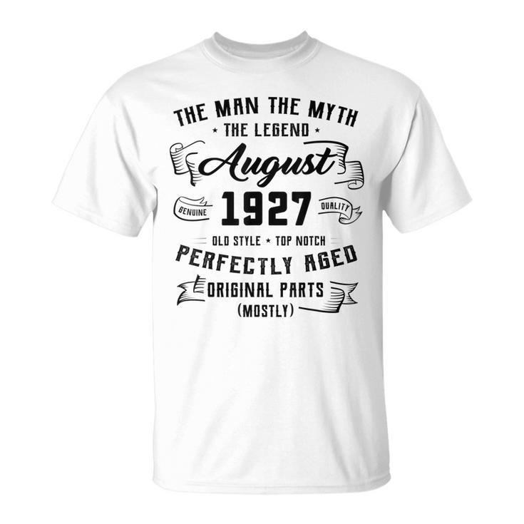 Man Myth Legend August 1927 95Th Birthday 95 Years Old V2 T-shirt
