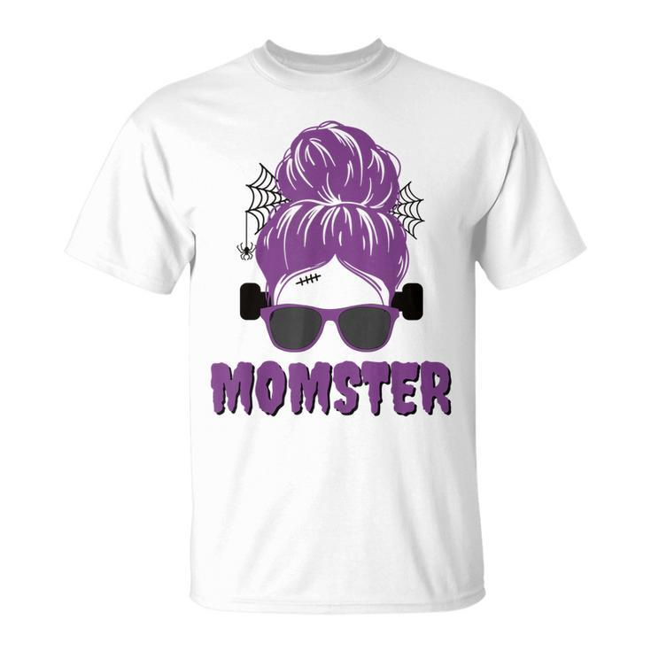 Momster Frankenstein Messy Bun Funny Mom Halloween Costume  Unisex T-Shirt