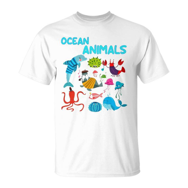 Ocean Animals Marine Creatures Under The Sea Gift Unisex T-Shirt