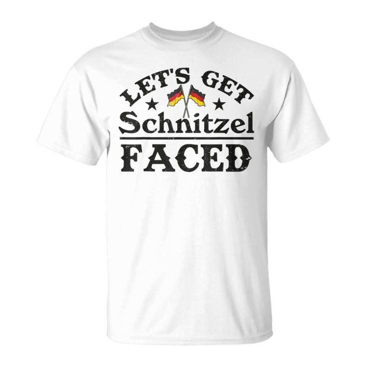 Oktoberfest Lets Get Schnitzel Faced German Flag T-shirt