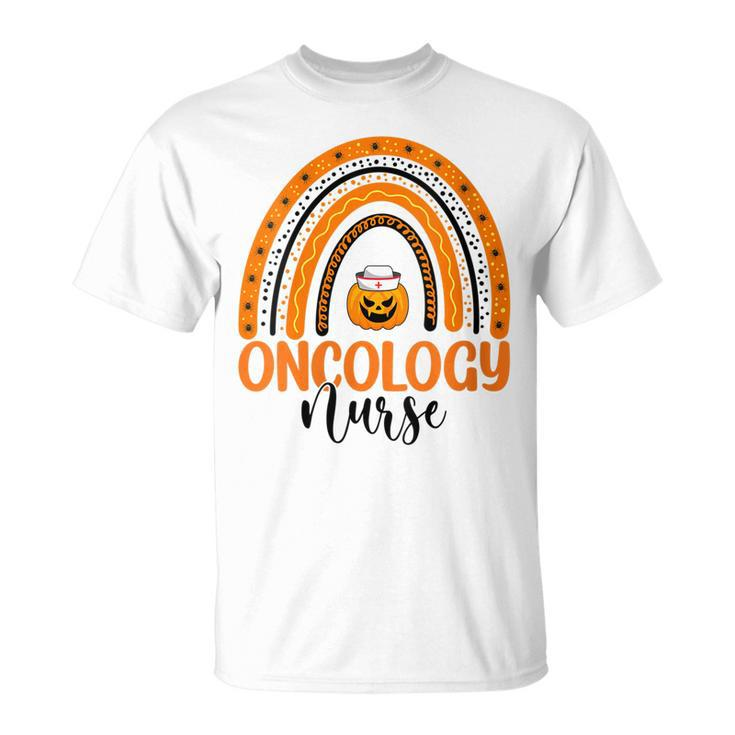Oncology Nursing Halloween Pumpkin Rainbow Oncology Nurse T-shirt