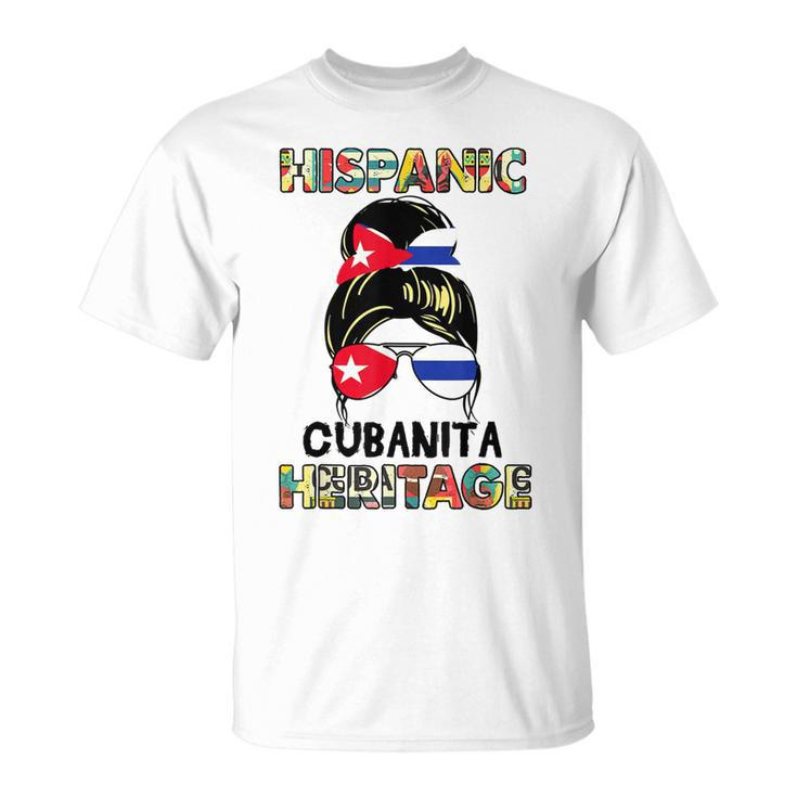 Hispanic Heritage Month Cuba Cubanita Cuban Flag T-shirt