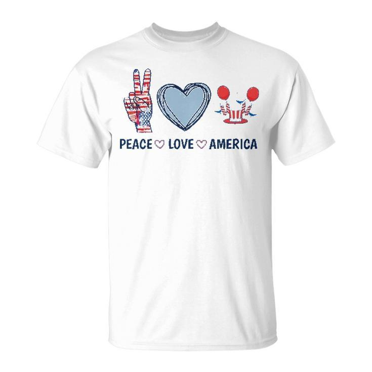 Peace Love America V2 Unisex T-Shirt