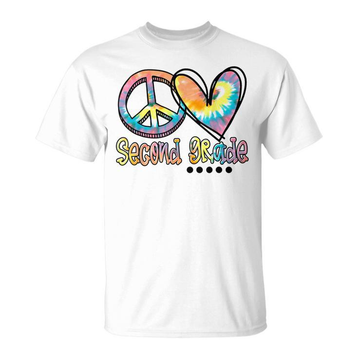 Peace Love Second Grade Tie Dye First Day Of School T-shirt