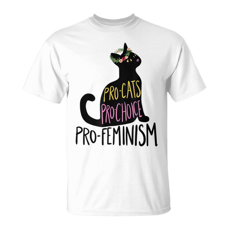 Pro Cats Pro Choice Pro Feminism Black Cat Lover Feminist  Unisex T-Shirt