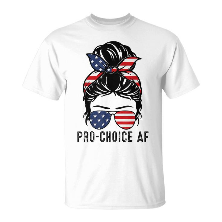 Pro Choice Af Messy Bun Us Flag Reproductive Rights Tank  Unisex T-Shirt