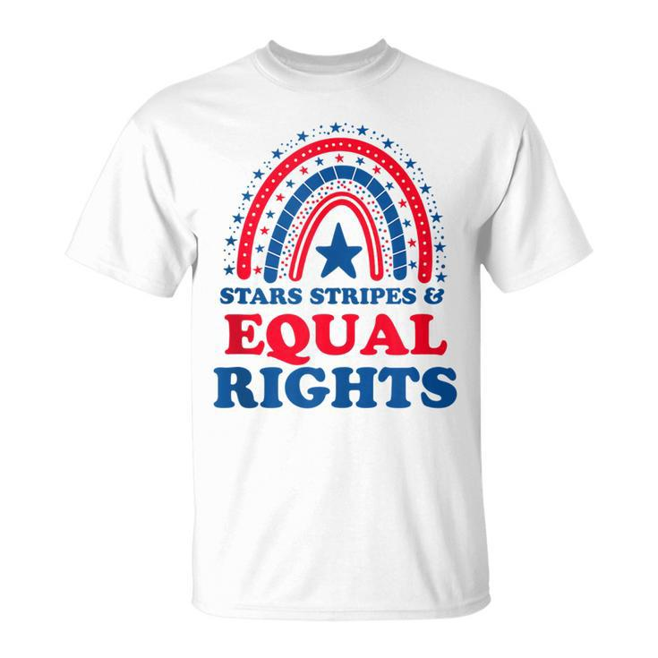 Pro Choice Boho Rainbow Feminist Stars Stripes Equal Rights  Unisex T-Shirt