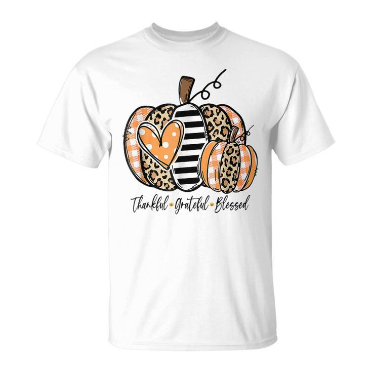 Pumpkin Leopard Thankful Grateful Blessed Women Fall Season  V2 Unisex T-Shirt