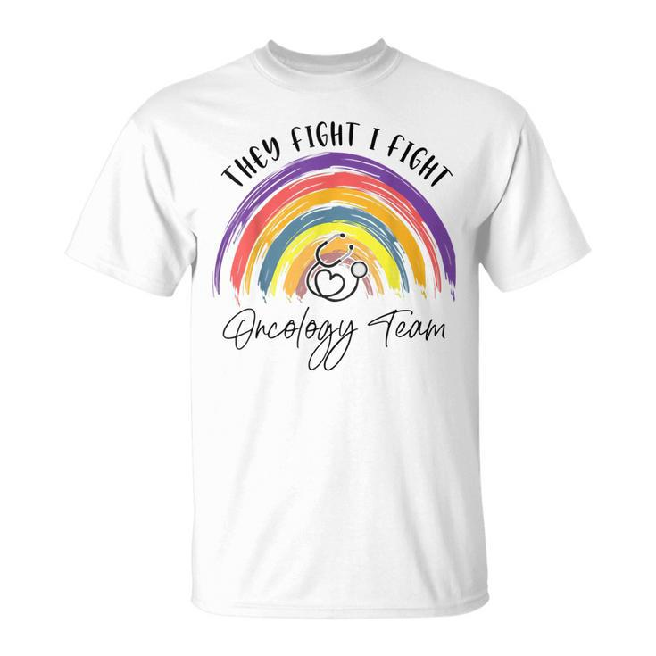 Rainbow Oncology Team Oncologist Oncology Nurse T-shirt