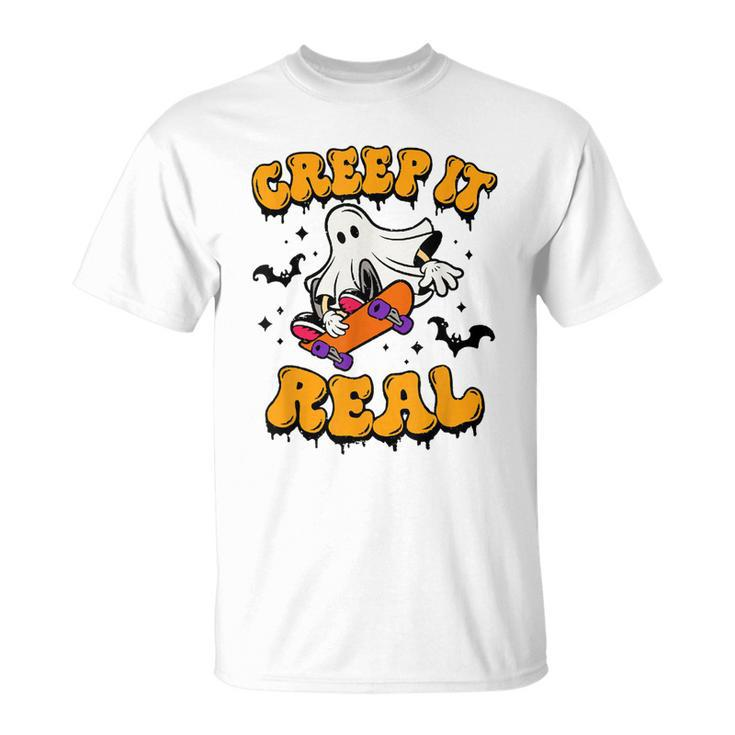 Retro Creep It Real Halloween Ghost Spooky Season T-shirt