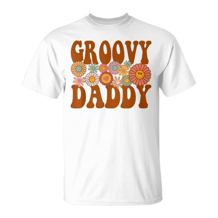 Retro Groovy Daddy Matching 1St Birthday Party T-shirt