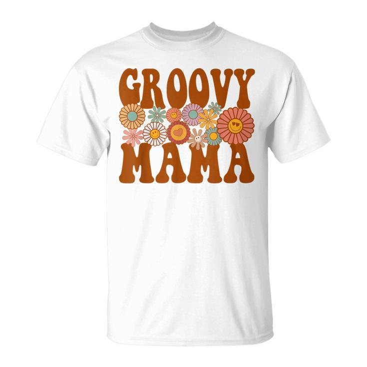 Retro Groovy Mama Matching Family 1St Birthday Party  Unisex T-Shirt