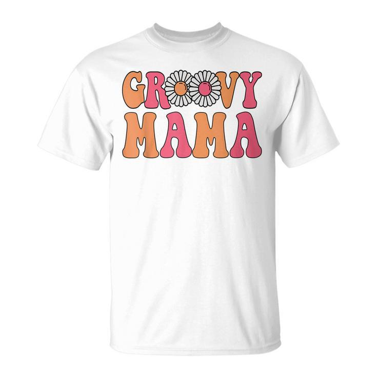 Retro Groovy Mama Matching Family 1St Birthday Party  V2 Unisex T-Shirt