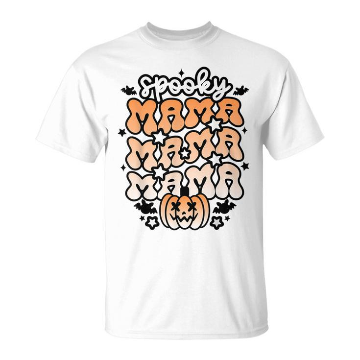 Retro Spooky Mama Floral Boho Ghost Mama Halloween Costume  Unisex T-Shirt