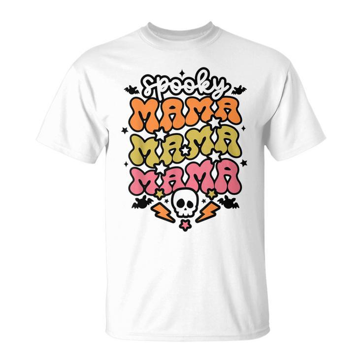 Retro Spooky Mama Floral Boho Ghost Mama Halloween Costume  V2 Unisex T-Shirt