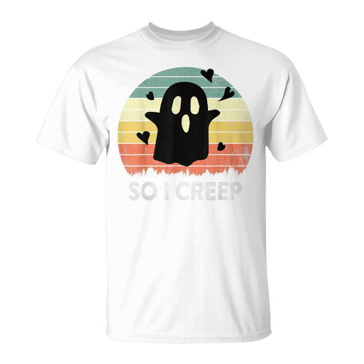 So I Creep Ghost Halloween Booo Vintage Funny Retro Retro Men Women T-shirt Graphic Print Casual Unisex Tee - Thegiftio