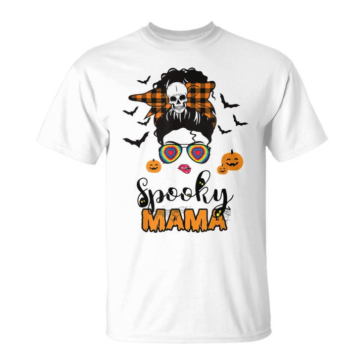 Spooky Mama Messy Bun For Halloween Messy Bun Mom Monster  Unisex T-Shirt