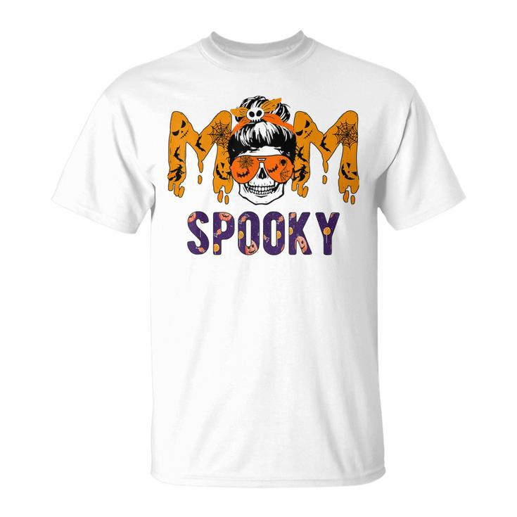 Spooky Mama Messy Skull Mom Witch Halloween Women  Unisex T-Shirt