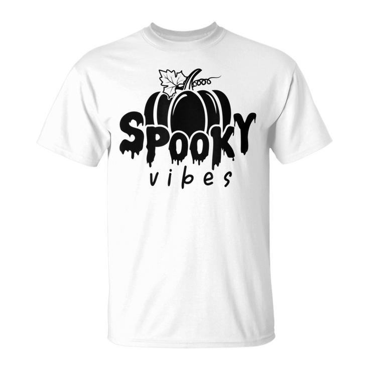 Spooky Vibes Halloween Graphic Meme Pumpkin Fall Graphic  Unisex T-Shirt