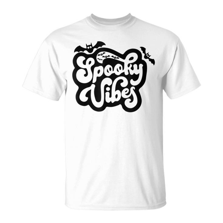 Spooky Vibes Pumpkin And Spiderweb Halloween Vintage  V2 Unisex T-Shirt