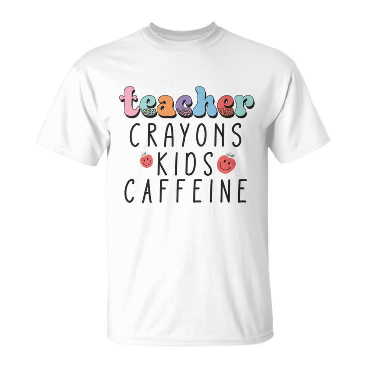 Teacher Crayons Kids Caffeine Retro Teacher Unisex T-Shirt