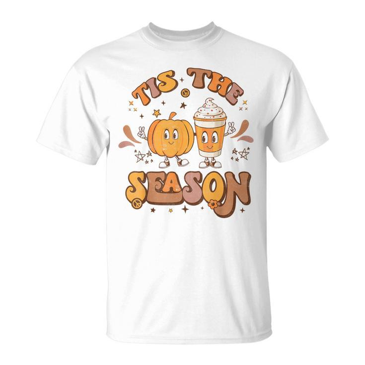 Tis The Season Pumpkin Spice Autumn Fall Thanksgiving Retro T-shirt
