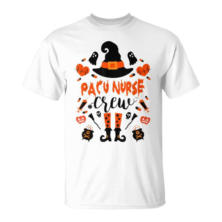 Witch Pacu Nurse Crew Costume Halloween Witch Broom Costume T-shirt