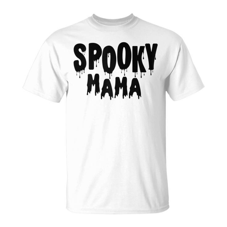 Womens Spooky Mama Mom Fun Scary Pumpkin Halloween Costume Boo Fall  Unisex T-Shirt