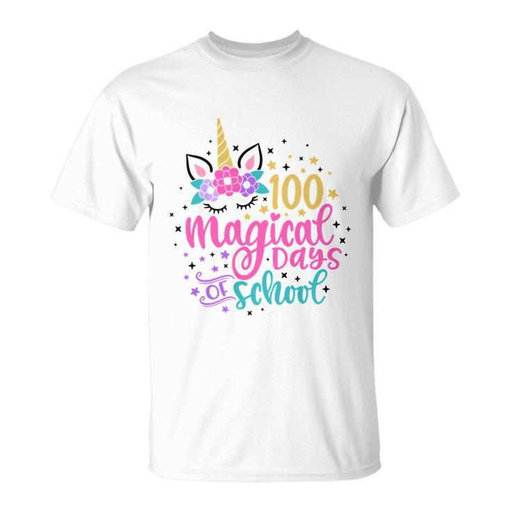 100 Magical Days Of School Cute Unicorn Back To School T-shirt
