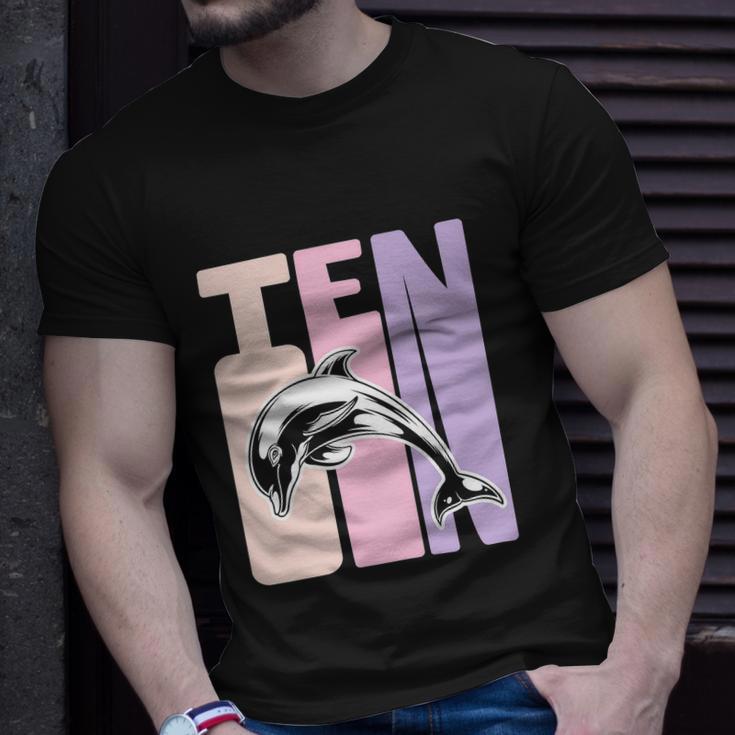 10Th Birthday Dolphin Fan Funny 10 Years Old Girl Unisex T-Shirt Gifts for Him