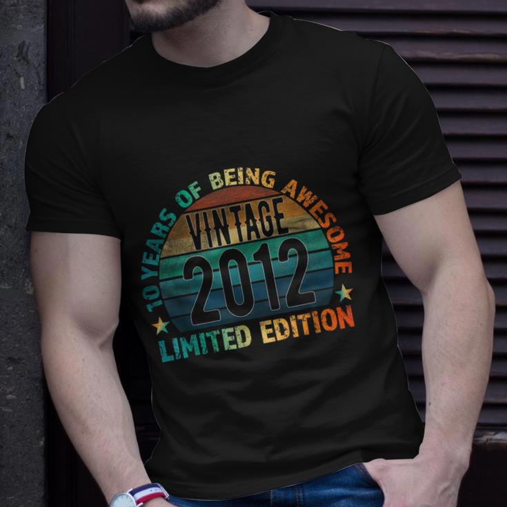 10Th Birthday Gift Kids Vintage 2012 10 Years Old Colored Unisex T-Shirt Gifts for Him