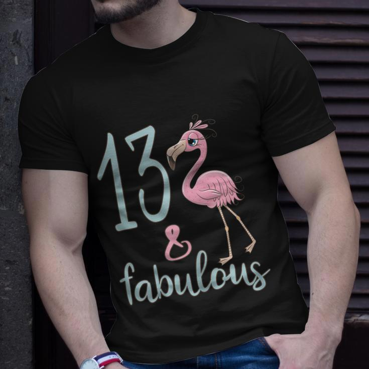 13Th Birthday Flamingo Outfit Girls 13 Year Old Bday Unisex T-Shirt Gifts for Him