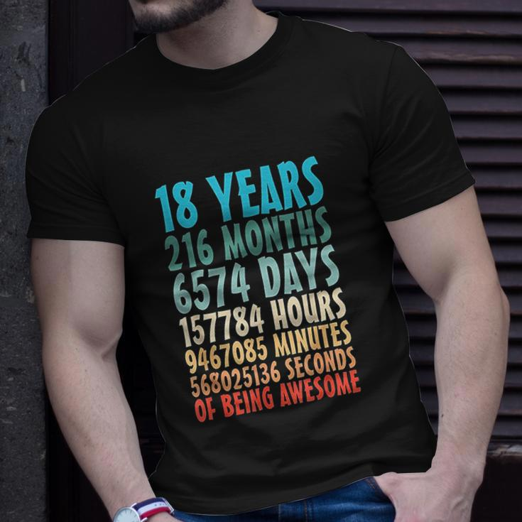 18 Years Of Being Awesome 18 Yr Old 18Th Birthday Countdown Men Women T-shirt Graphic Print Casual Unisex Tee Gifts for Him