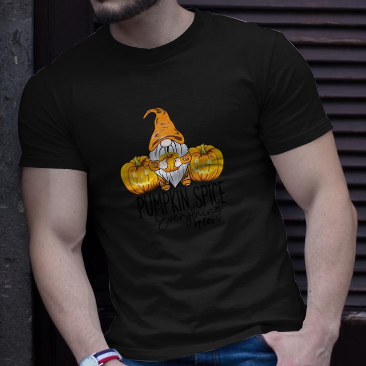 Fall Gnomes Yellow Pumpkin Spice Everything Nice Men Women T-shirt Graphic Print Casual Unisex Tee