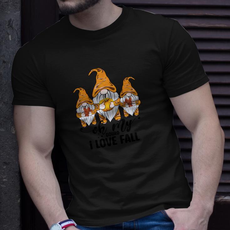 Gnomes Oh My Gourd I Love Fall Season Men Women T-shirt Graphic Print Casual Unisex Tee