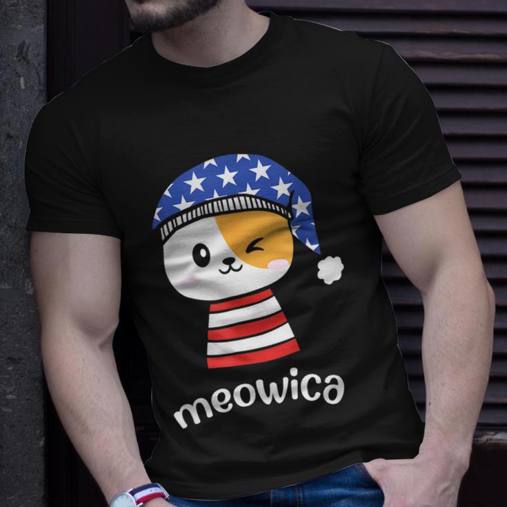 4Th Of July Cat Meowica Independence Day Patriot Usa Flag Unisex T-Shirt Gifts for Him