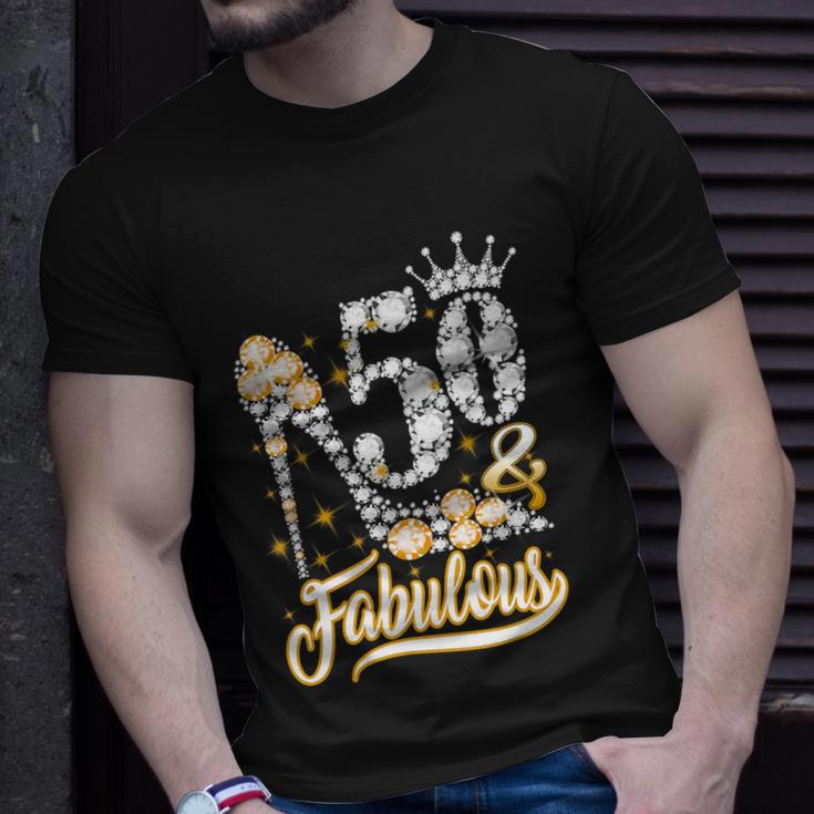 50 & Fabulous 50 Years Old 50Th Birthday Diamond Crown Shoes Tshirt Unisex T-Shirt Gifts for Him