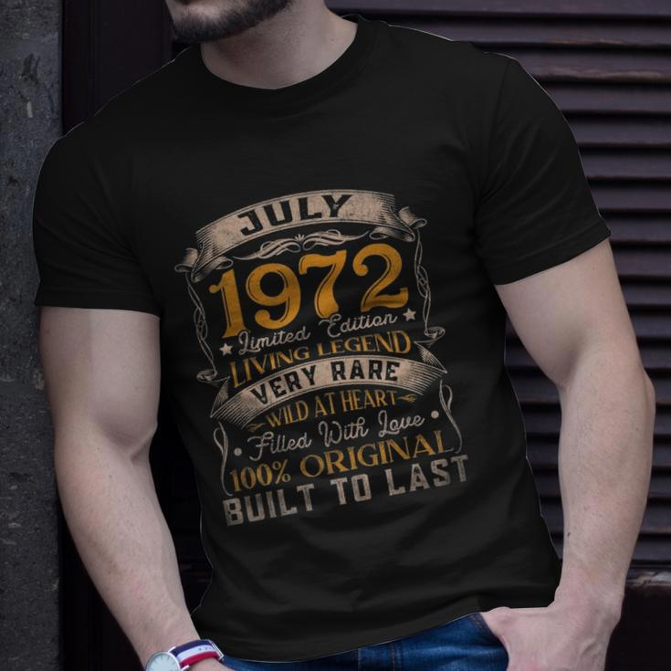 50 Years Old Vintage July 1972 Limited Edition 50Th Birthday Unisex T-Shirt Gifts for Him