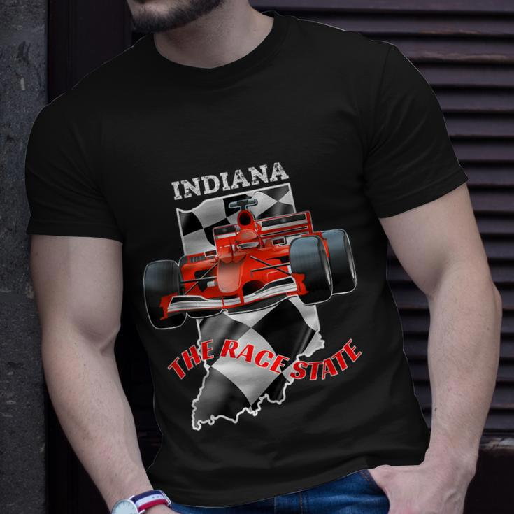 500 Indianapolis Indiana The Race State Checkered Flag Unisex T-Shirt Gifts for Him