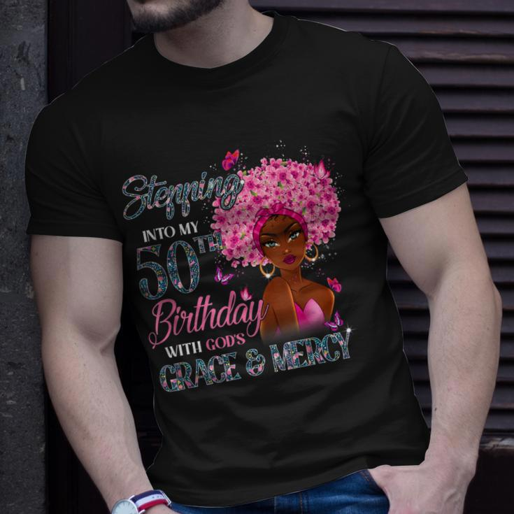 50Th Birthday Squad Stepping Into 50 Years Old Black Womens Unisex T-Shirt Gifts for Him
