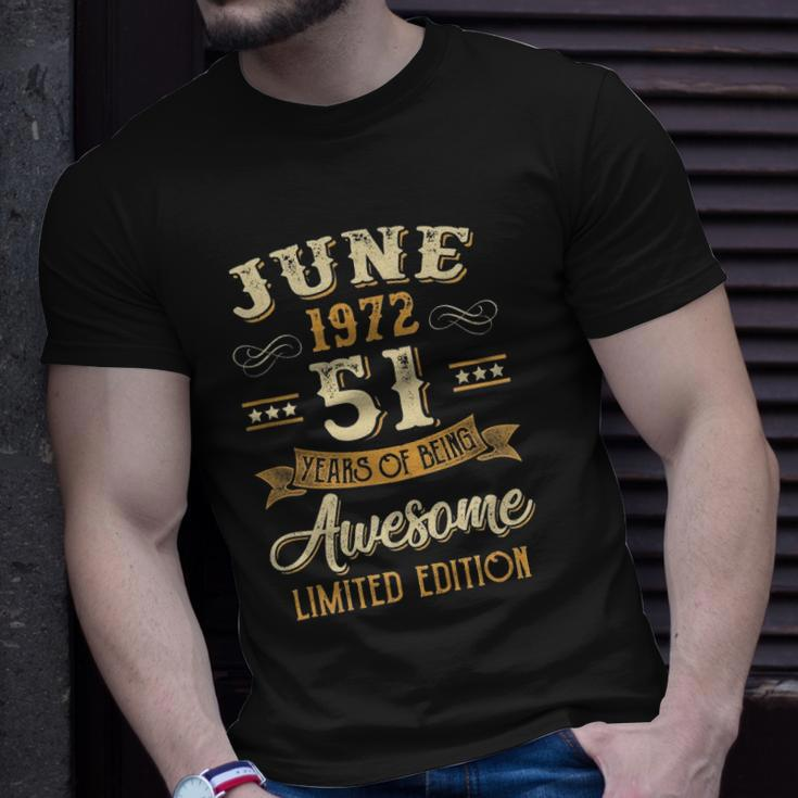 51 Years Awesome Vintage June 1972 51St Birthday Unisex T-Shirt Gifts for Him