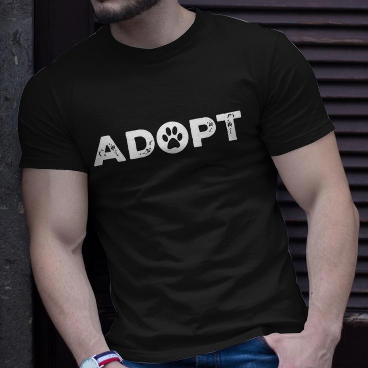 Adopt Show Love To Animals Dog And Cat Lover Paw Gift Unisex T-Shirt Gifts for Him