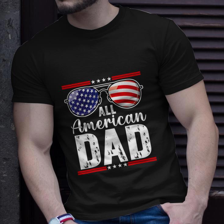 All American Dad Shirt Fourth 4Th Of July Sunglass Unisex T-Shirt Gifts for Him