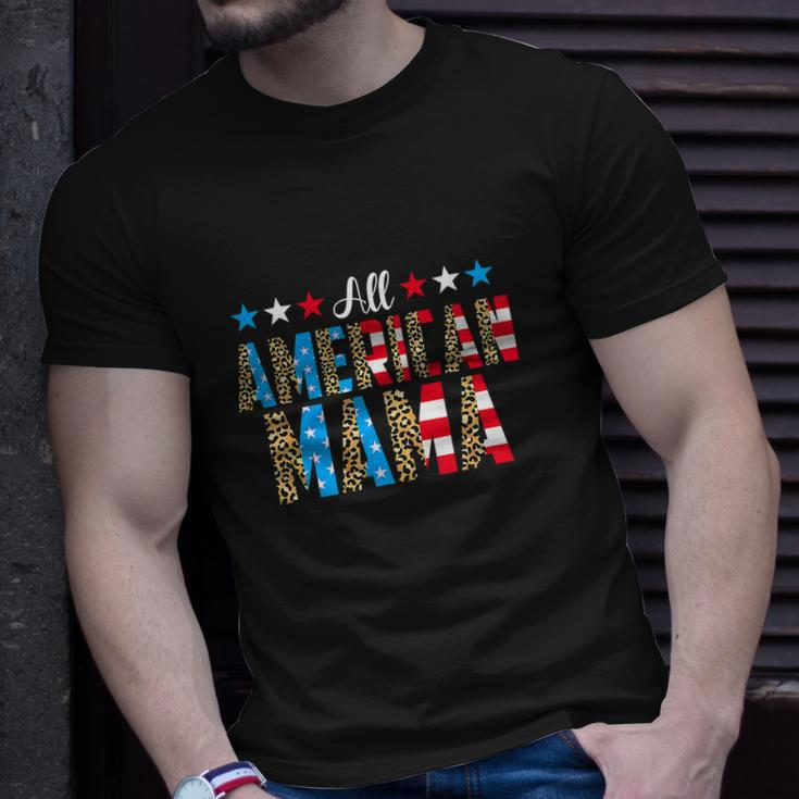All American Mama 4Th Of July Leopard Unisex T-Shirt Gifts for Him