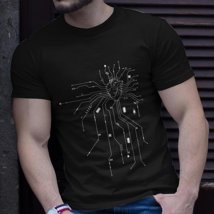 Anatomical Heart Cpu Processor Pcb Board Computer Programmer T-shirt Gifts for Him