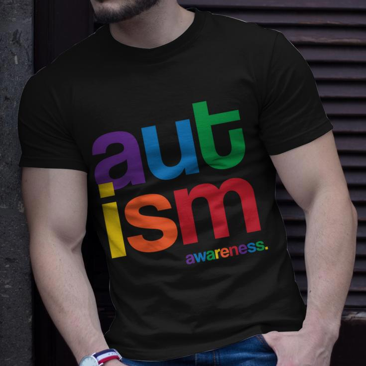 Autism Awareness Rainbow Letters Tshirt Unisex T-Shirt Gifts for Him