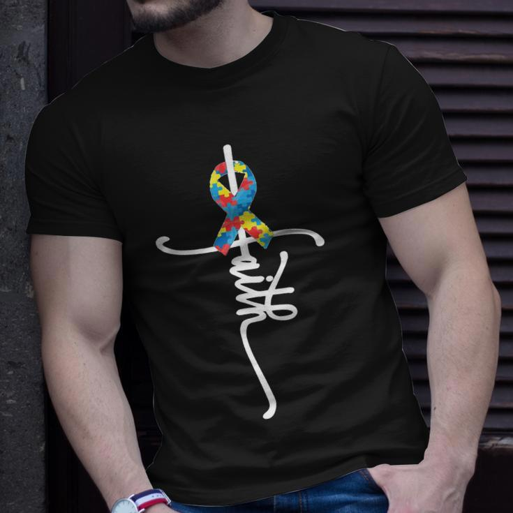 Autism Faith Puzzle Ribbon Tshirt Unisex T-Shirt Gifts for Him