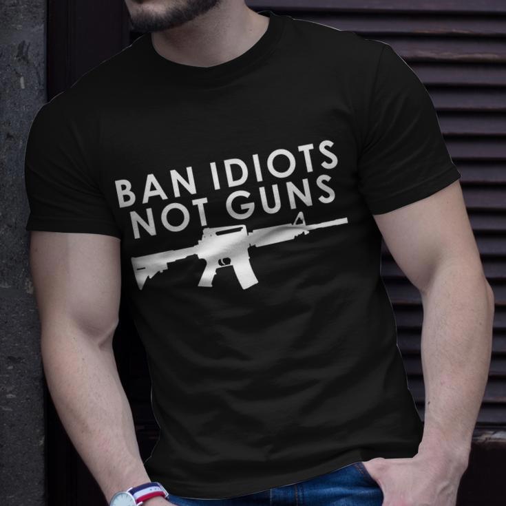 Ban Idiots Not Guns Gun Rights Logo Tshirt Unisex T-Shirt Gifts for Him