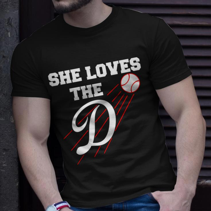 Baseball She Loves The D Los Angeles Tshirt Unisex T-Shirt Gifts for Him