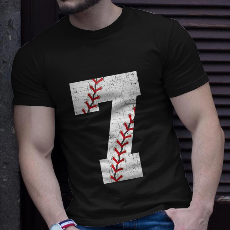 Baseball Softball Lover Seven Years Funy 7Th Birthday Boy Unisex T-Shirt Gifts for Him